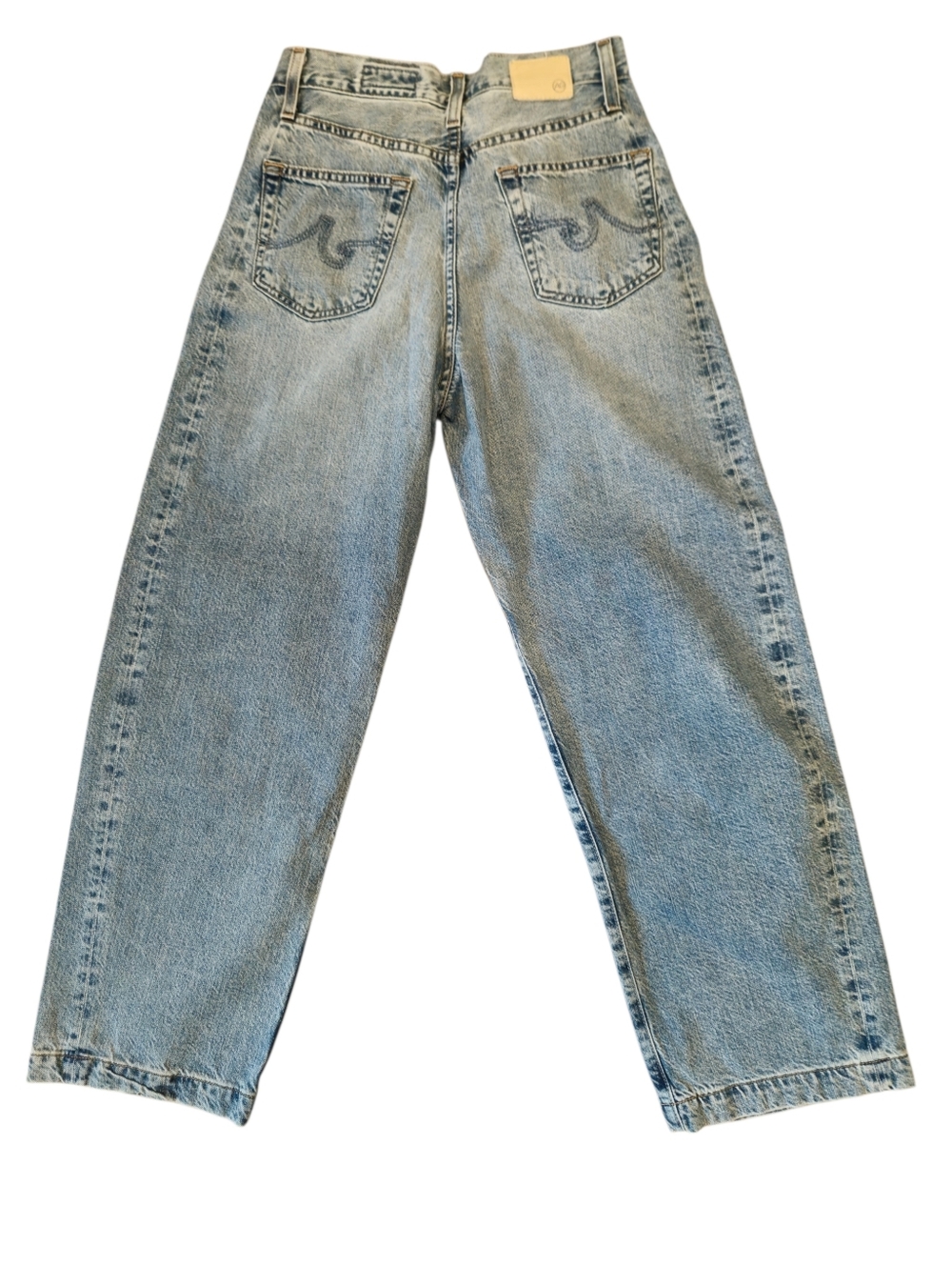 AG Adriano Goldschmied Hattie Barrel Jeans Size 24 High Rise Light Wash Denim - Picture 2 of 13